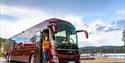 bus from Tele-tur with Tokedølen in the background