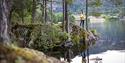 lady fishing in a fishing lake in Vrådal