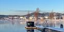 the sauna boat Frank in Skien in the winter