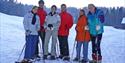 group walking on snowshoes