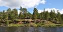 Sandvann cabin seen from the water