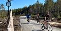 3 men cycle the culture round in Drangedal