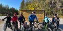 group of cyclists on the cultural round in Drangedal