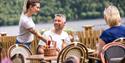 couple eating at Lastein brygge cafe in Dalen