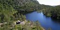 drone image of the cabin Bjørkbu