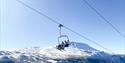 ski lift at Gausta ski center with a view towards Gaustatoppen