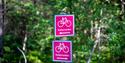 sign for the cycle path culture round in Drangedal