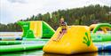 boy slides from slide at Hulfjell water park
