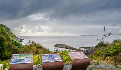 informasjonstavler på Steinvika i Langesund