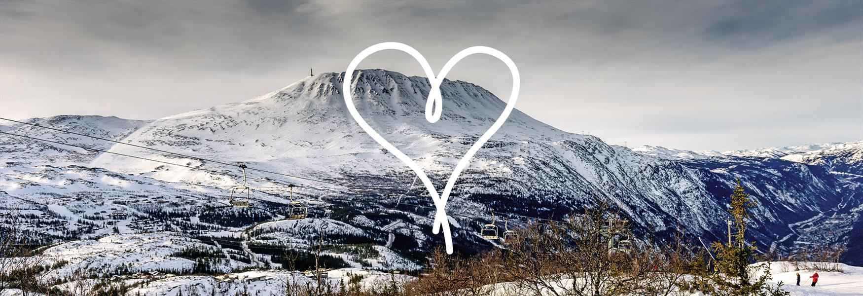 Hjerte for Telemark vinter med Gaustatoppen