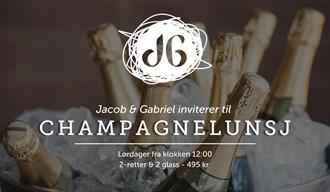 Champagnelunsj / lørdagslunsj på Jacob & Gabriel Skien. Lunsj hver lørdag fra 12:00.