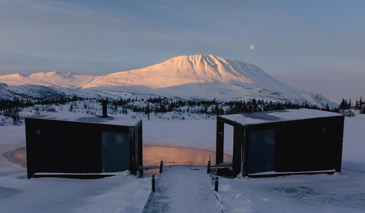 Floating sauna with amaing view over Gaustatoppen