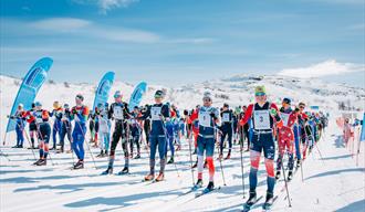 Masse skiløpere klar for start på Haukelirennet