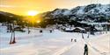 Gausta ski center at sunset