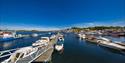 The guest harbour at the pier Jernbanekaia is situated in the heart of the Kragerø town center.