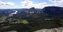 Utsikt fra det populære fjellet kalt Elefantfjellet,utsikt over Tørdal mot Drangedal,fjell og skog