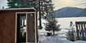 sauna på Sandviken Camping i vinter