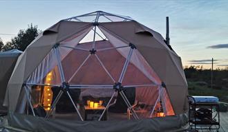 Arctic Dome in Rauland in the evening