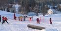Barn og unge som står på slalom