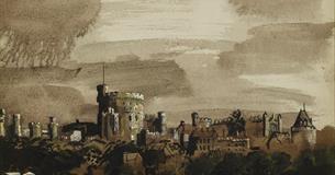John Piper - Distant View of Windsor Castle from the North 1942 - c The Piper Estate-DACS 2021 c Ashmolean Museum