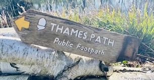 Sign for Thames Path Public Footpath