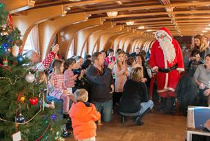 Father Christmas and families on board The New Orleans