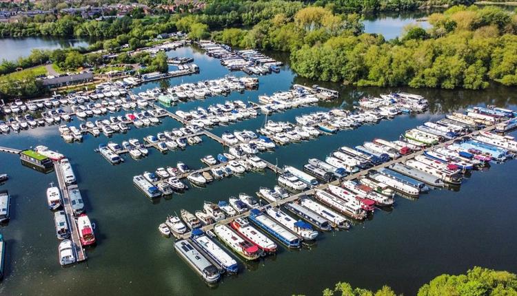 View of boats in the Thames & Kennet Marina