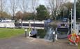 Parking and boats at Shepperton Marina