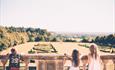 Children enjoy the view from the Terrace at Cliveden