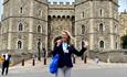 Amanda Bryett of Windsor Tourist Guides outside Henry VIII Gate, Windsor Castle
