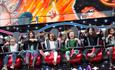 Girls on fairground ride at Ascot Racecourse: Fireworks Spectacular Family Raceday