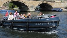 Family on Olympic Class launch from Hobbs of Henley, River Thames.