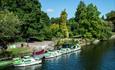 Electric boats moored at Ray Mill Island, Maidenhead.