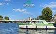 The Little Green Boat Company's Electric boat on the Thames at Marlow.
