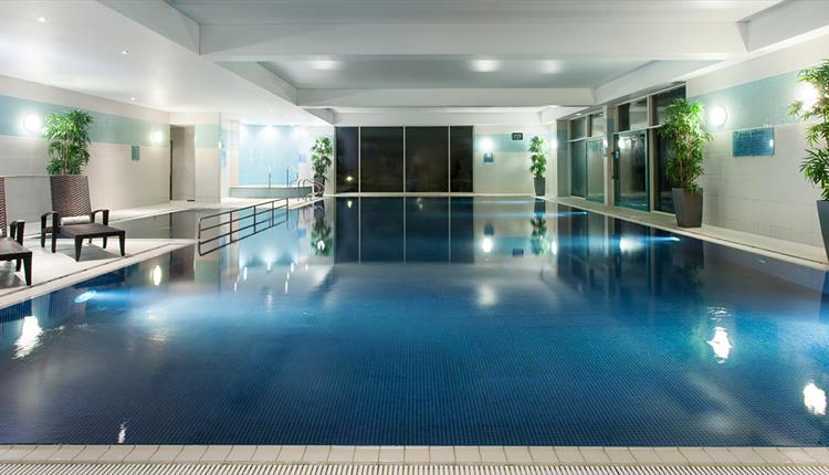 Swimming pool at Quad Wellness & Spa, Crowne Plaza Marlow