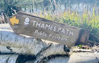 Sign for Thames Path Public Footpath