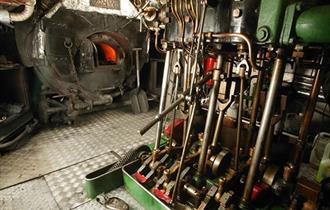 Engine room of steamboat