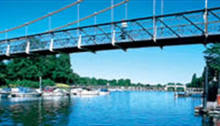 Suspension bridge over Teddington Lock, image courtesy VisitRichmond