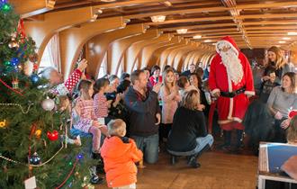 Father Christmas and families on board The New Orleans