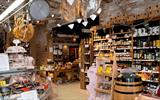 Inside the Lunya store filled with wines, meats and other deli goods.