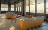 A sofa area on the top floor of the 360 bar.