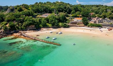 Aerial view of St. Brelade's Bay