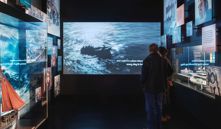 people exploring the exhibits at the box plymouth