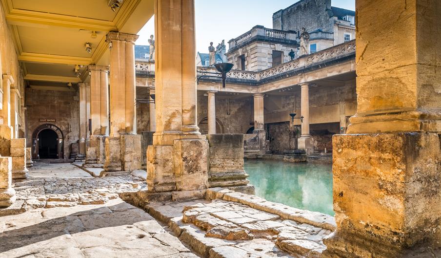 Pillars at Roman Baths