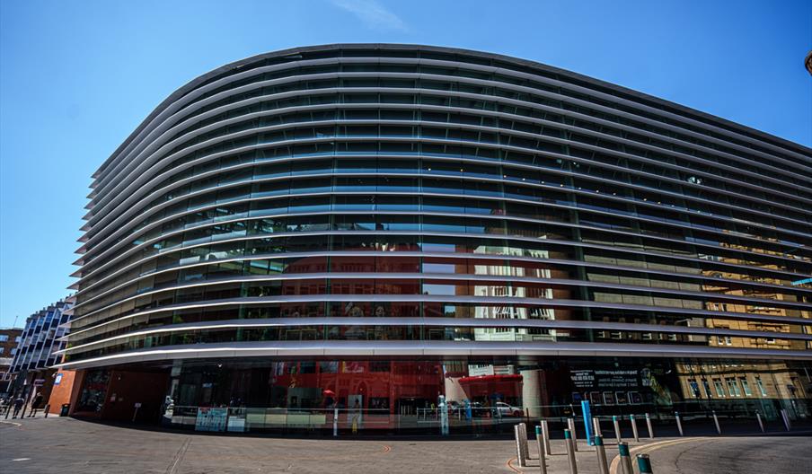 The Curve Theatre building in sunshine