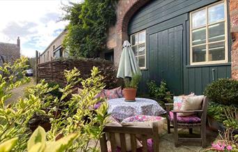 patio outside Acorn Wood Cottage