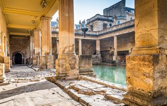 Pillars at Roman Baths