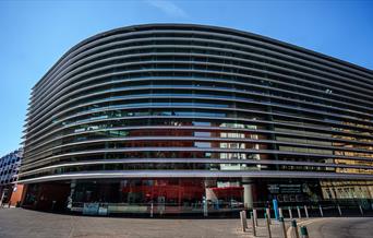 The Curve Theatre building in sunshine