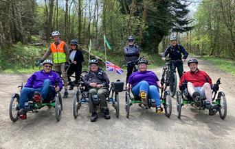 group cycling with accessible bikes at Dalby Forest Cycle Hub CIC