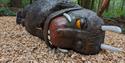 Sleeping gruffalo on the gruffalo trail  at Wyre Forest  (credit Forestry England)